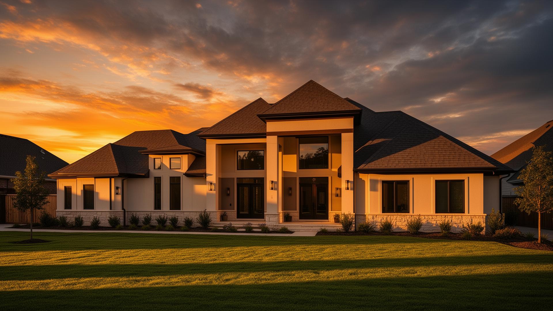Modern home purchased by Moonlight Property Solutions at sunset